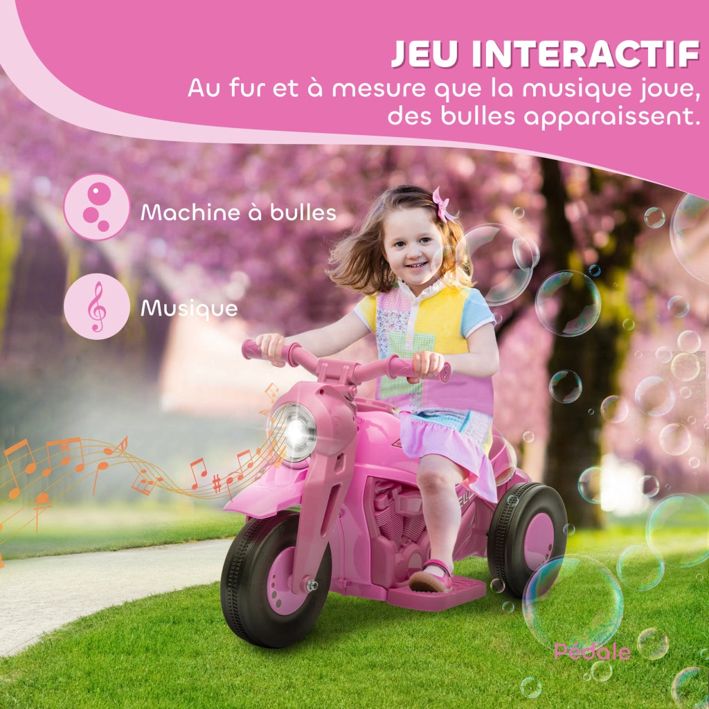 Moto Elettrica Bambini 3 Ruote ¨C Zephmum ¨C Rosa 6V
