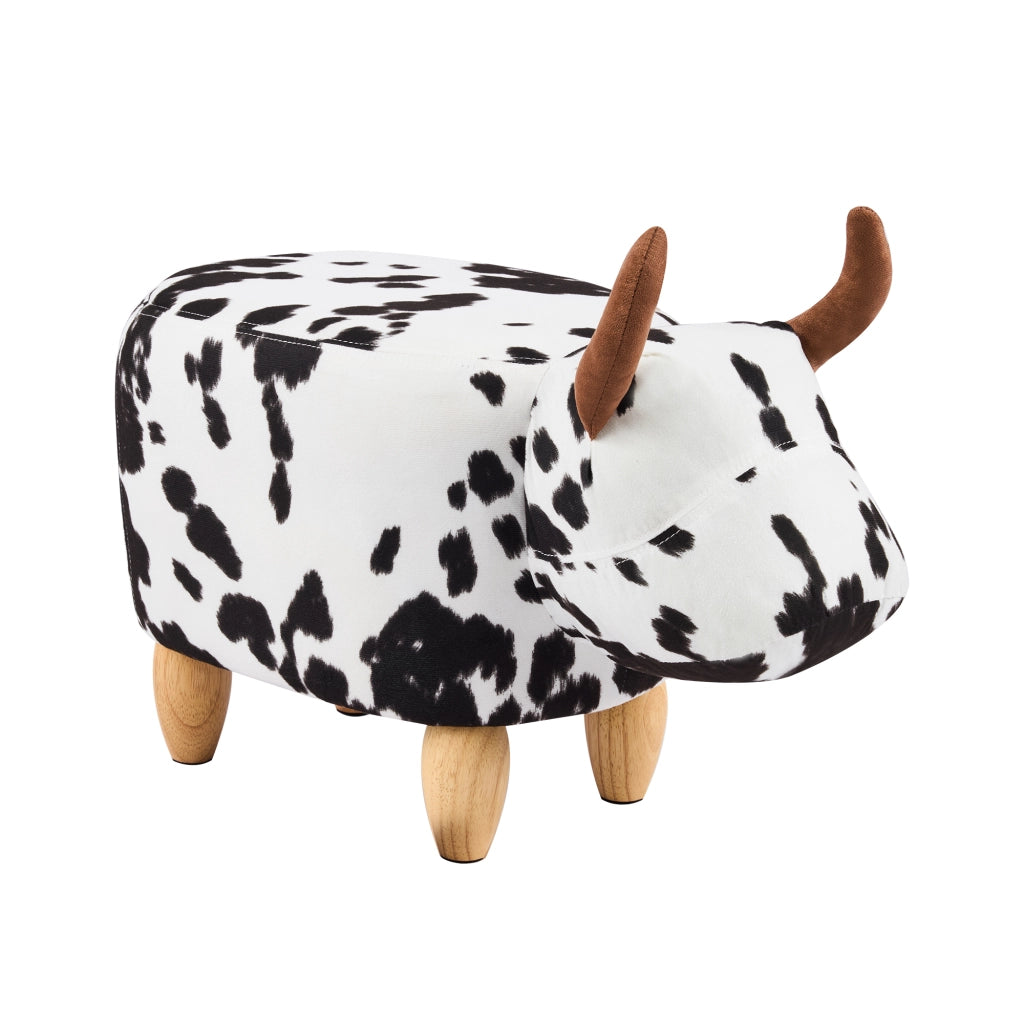 Pouf Sgabello per Animali ¨C MINIMAL ¨C Antiscivolo, Legno Massello, Nero e Bianco