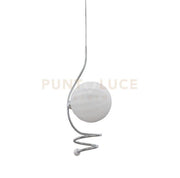 MILU'-C Sospensione 1 luce sferica satinata struttura cromo senza base attacco G9 inclusa