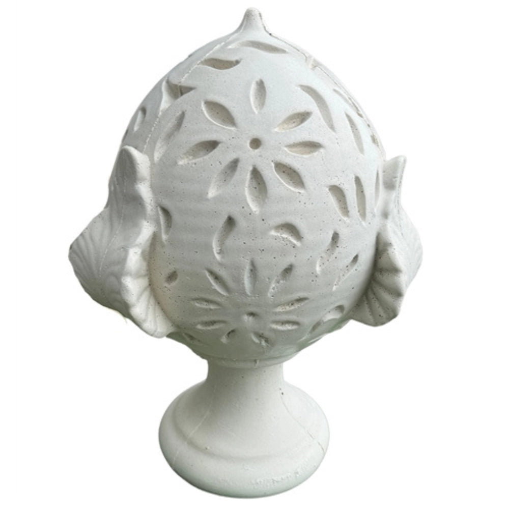 Pigna fiorissima cemento bianco 20 x 35 x h.50 cm arredo giardino esterni
