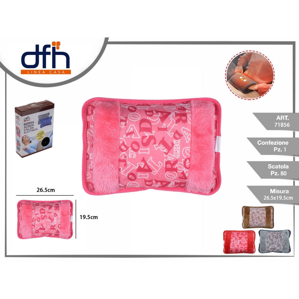 Trade Shop - Borsa Acqua Calda Elettrica Lettere Con Tasca Scalda Mani Vari Colori E Fantasie -