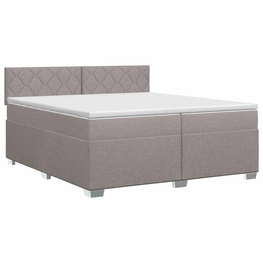 Letto box spring con materasso Tortora 200 x 200 cm Tessuto 3450569