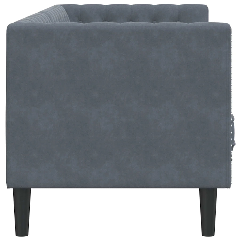 Divano Grigio scuro 194 x 74,5 x 70,5 cm Velluto