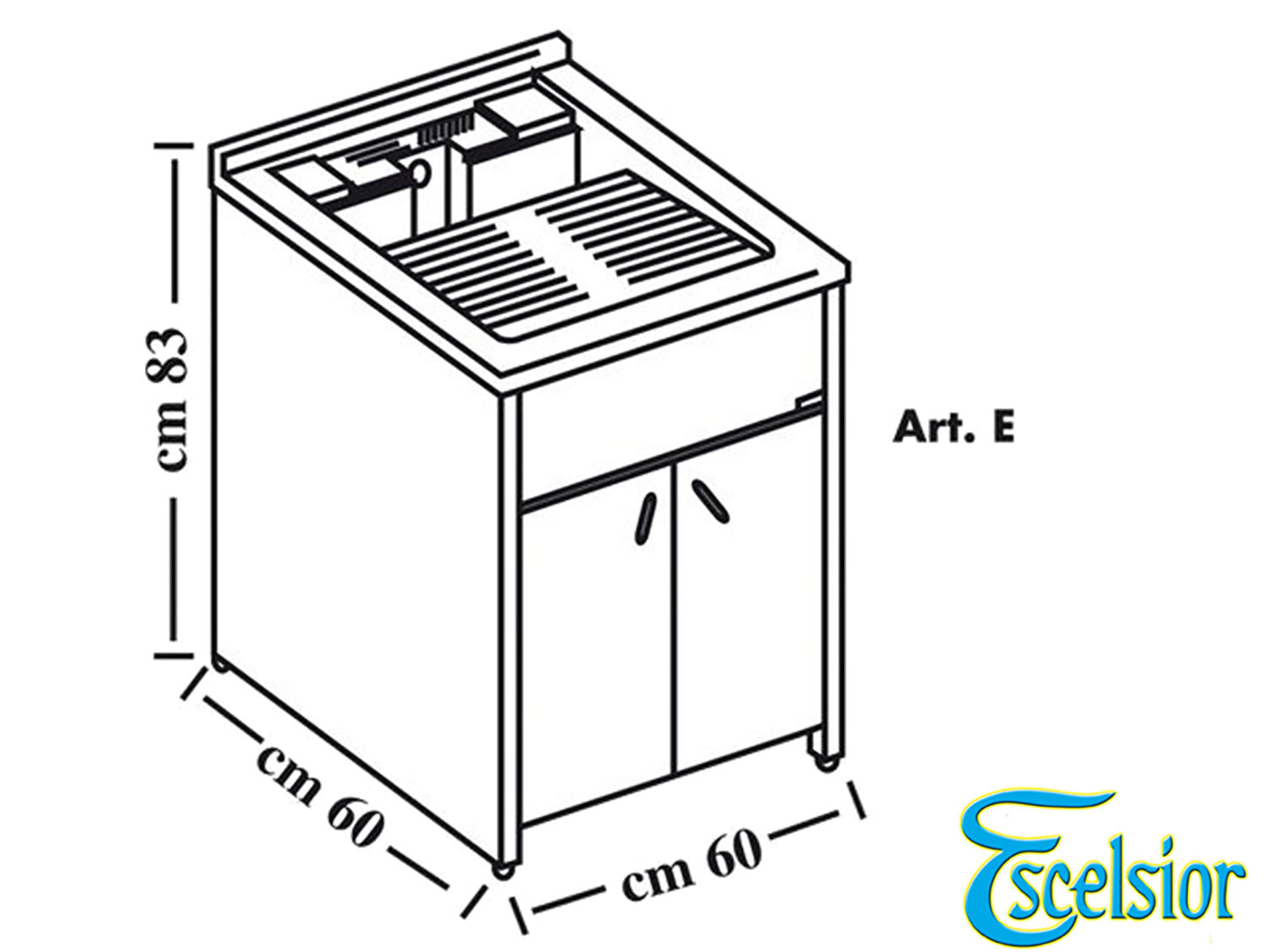 Mobile Lavatoio da Esterno in Polipropilene e Alluminio 60x60x83 cm Bianco
