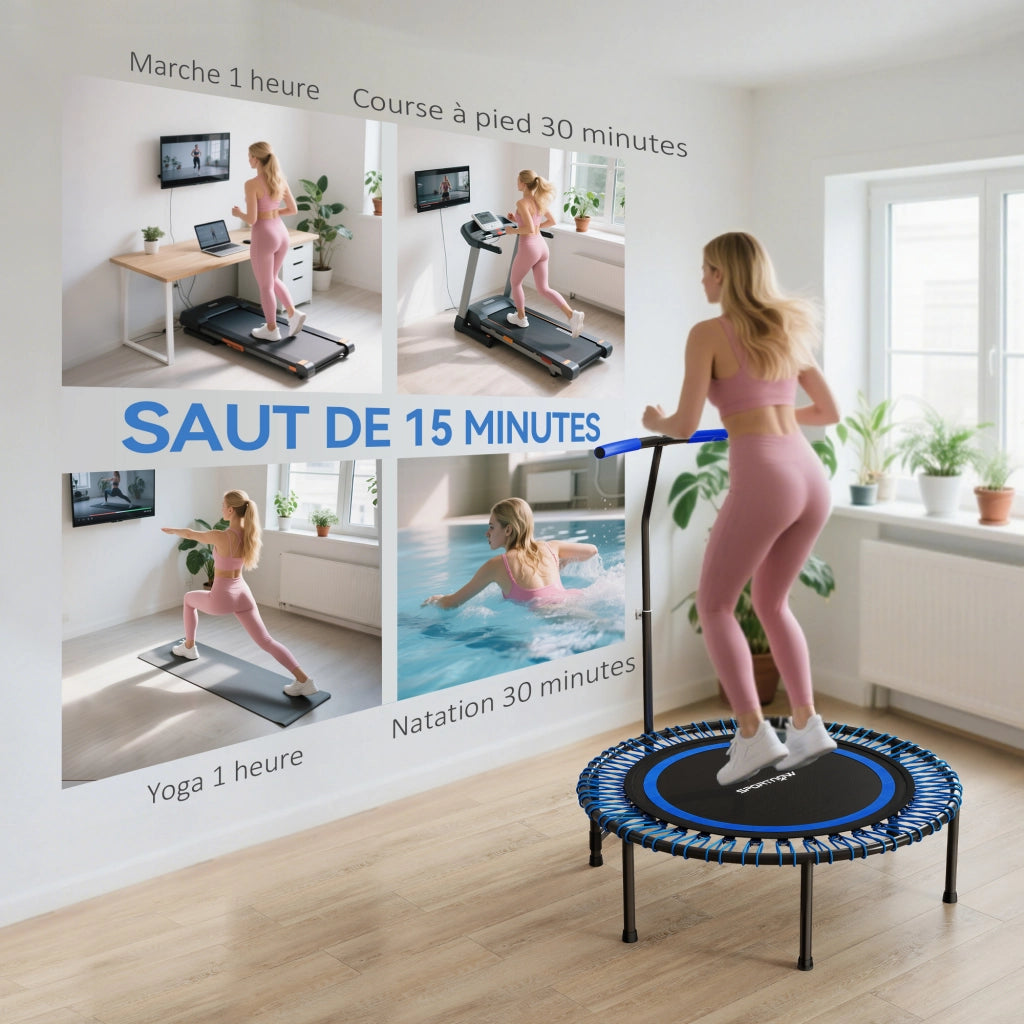 Trampolino Fitness 114 cm ¨C zephmum ¨C Blu