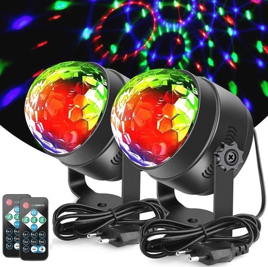 Disco Bollone di Luce per Feste - 7 Colori LED Comando Musicale con Telecomando - Ideale per Feste e Eventi