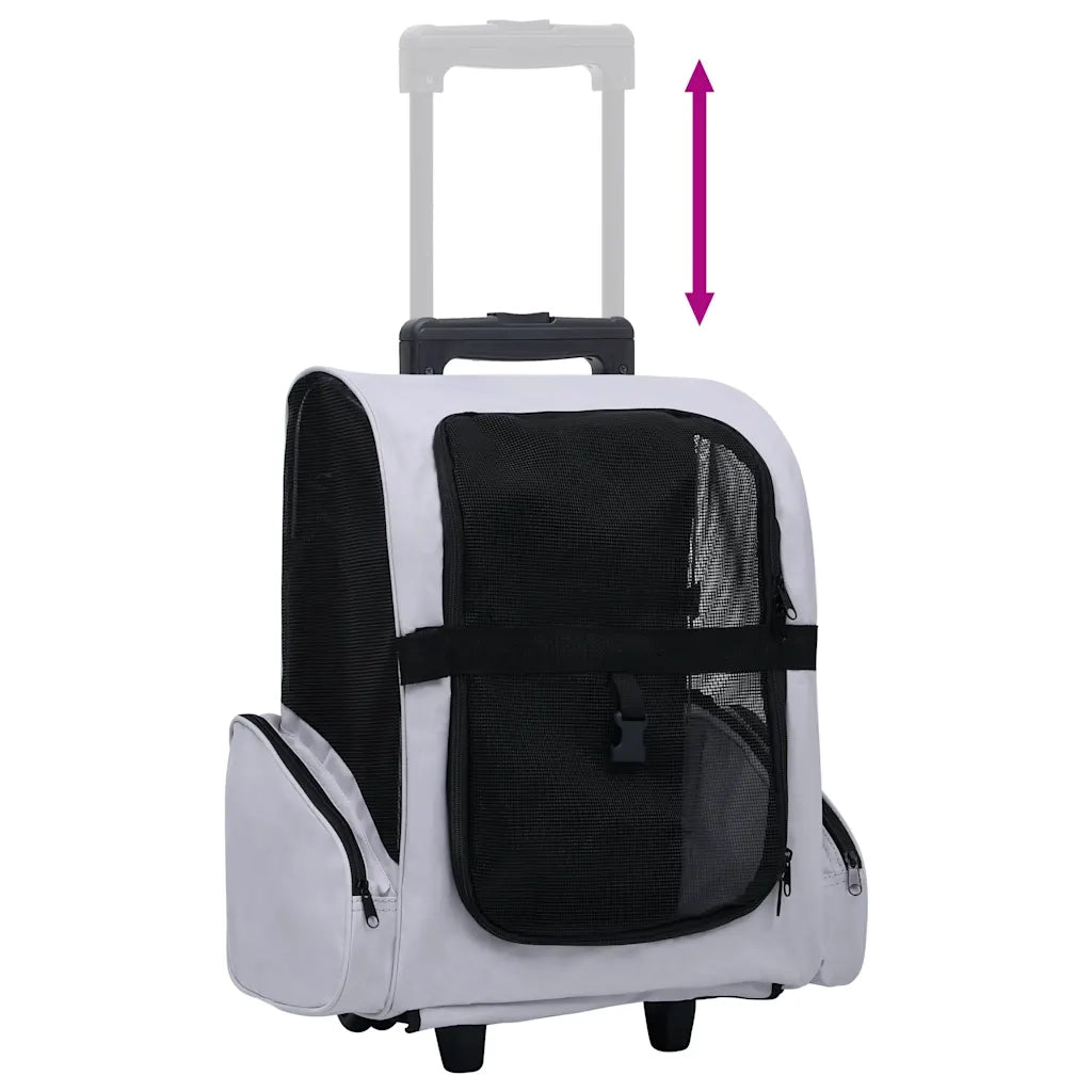 Trolley Trasportino per Animali Pieghevole Multifunzione Grigio 171020