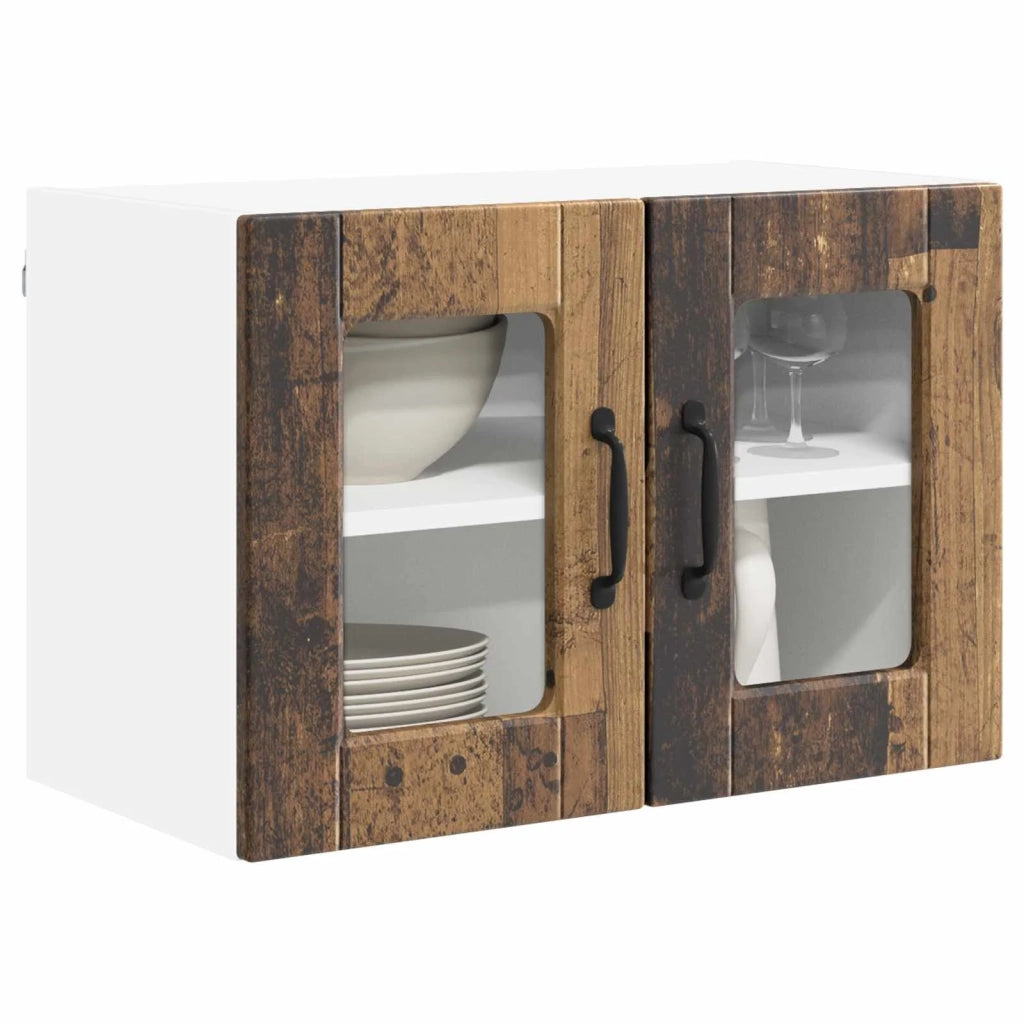 Mobile da cucina con porta 2 pz-Set di 2 Armadio da cucina Legno vecchio 60 x 31 x 40 cm 621468