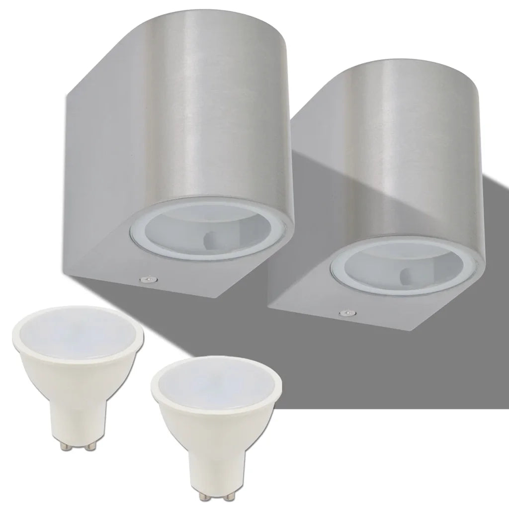 Applique LED 2 pz Rotonde da Parete per Esterno Proiezione Basso CFW4698005