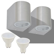 Applique LED 2 pz Rotonde da Parete per Esterno Proiezione Basso CFW4698005