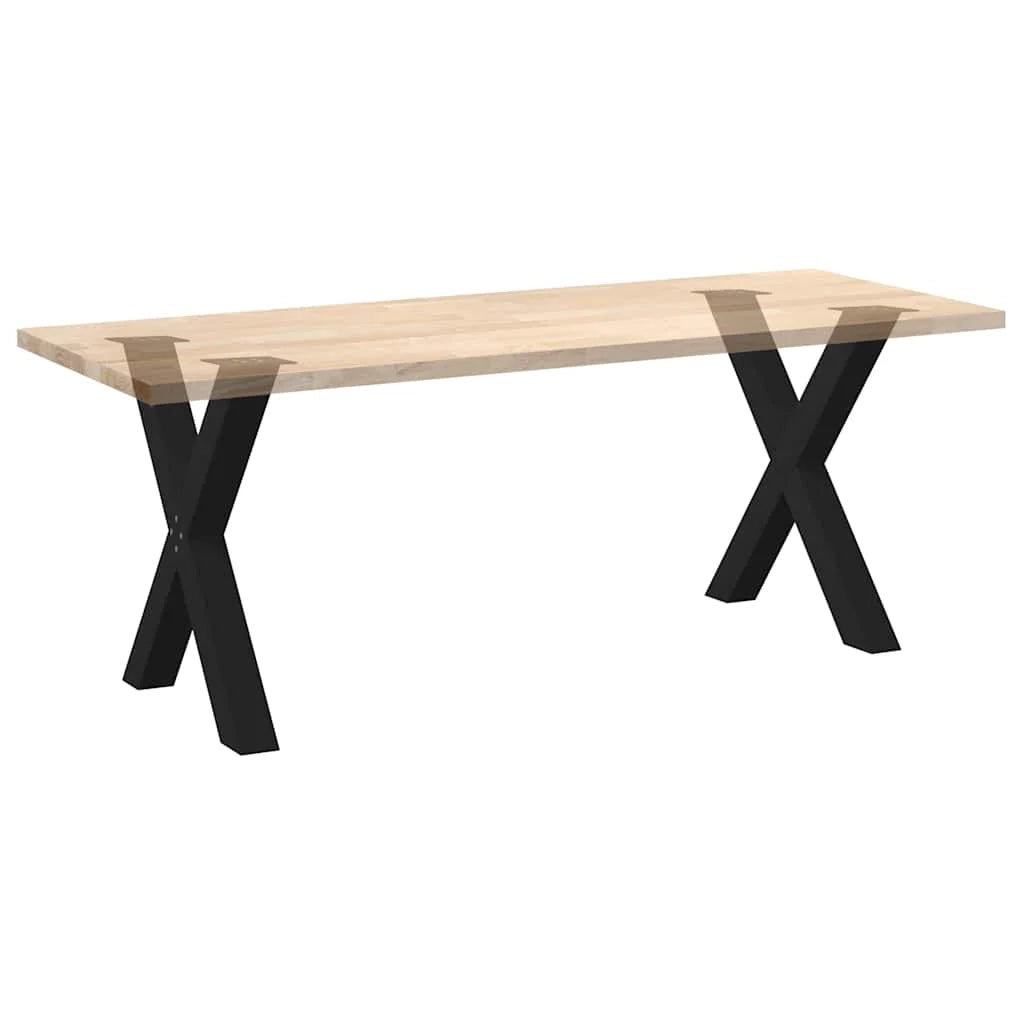 Set di 2 gambe robuste a forma di X per tavolo da pranzo 70 x 73 cm acciaio nero 02_0057248