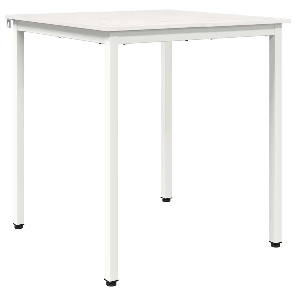Tavolo da pranzo Bianco 70 x 70 x 75 cm Pino massello 892782