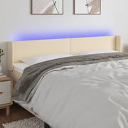 Testiera a LED-Testata con LED Crema 203x16x78/88 cm in Tessuto 815635