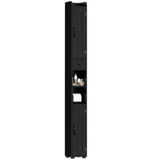 Colonna Bagno 2 Ante con Ripiani Regolabili e Portarrollos ¨C zephmum ¨C 20x20x185 cm Nero