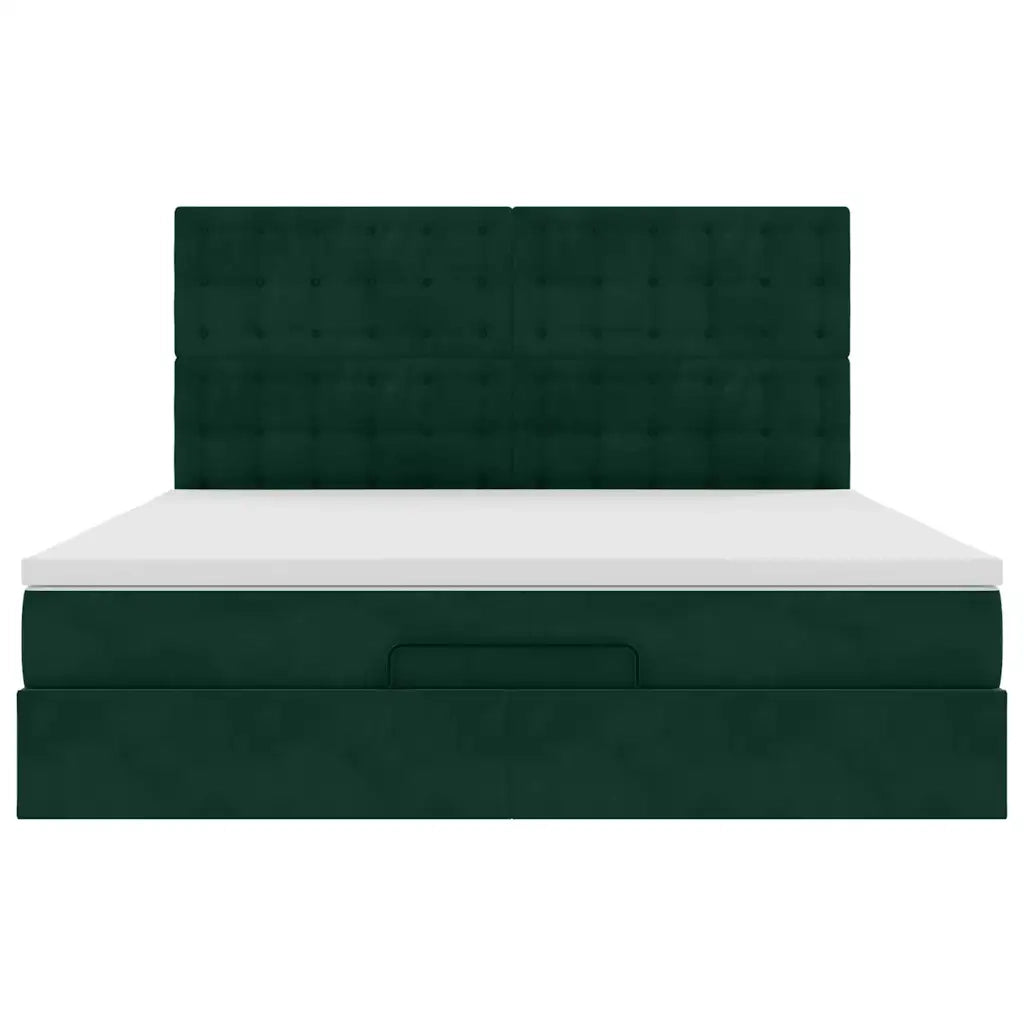 vidaXL Struttura Letto Pouf con Materassi 160x200 cm Velluto