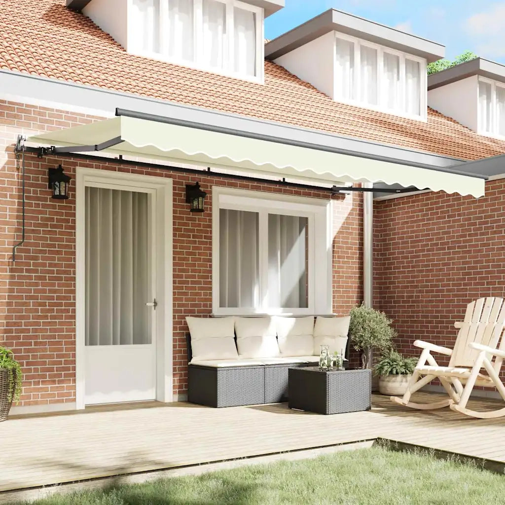 vidaXL Tenda Retrattile Crema 350 x 200 cm Poliestere e Alluminio