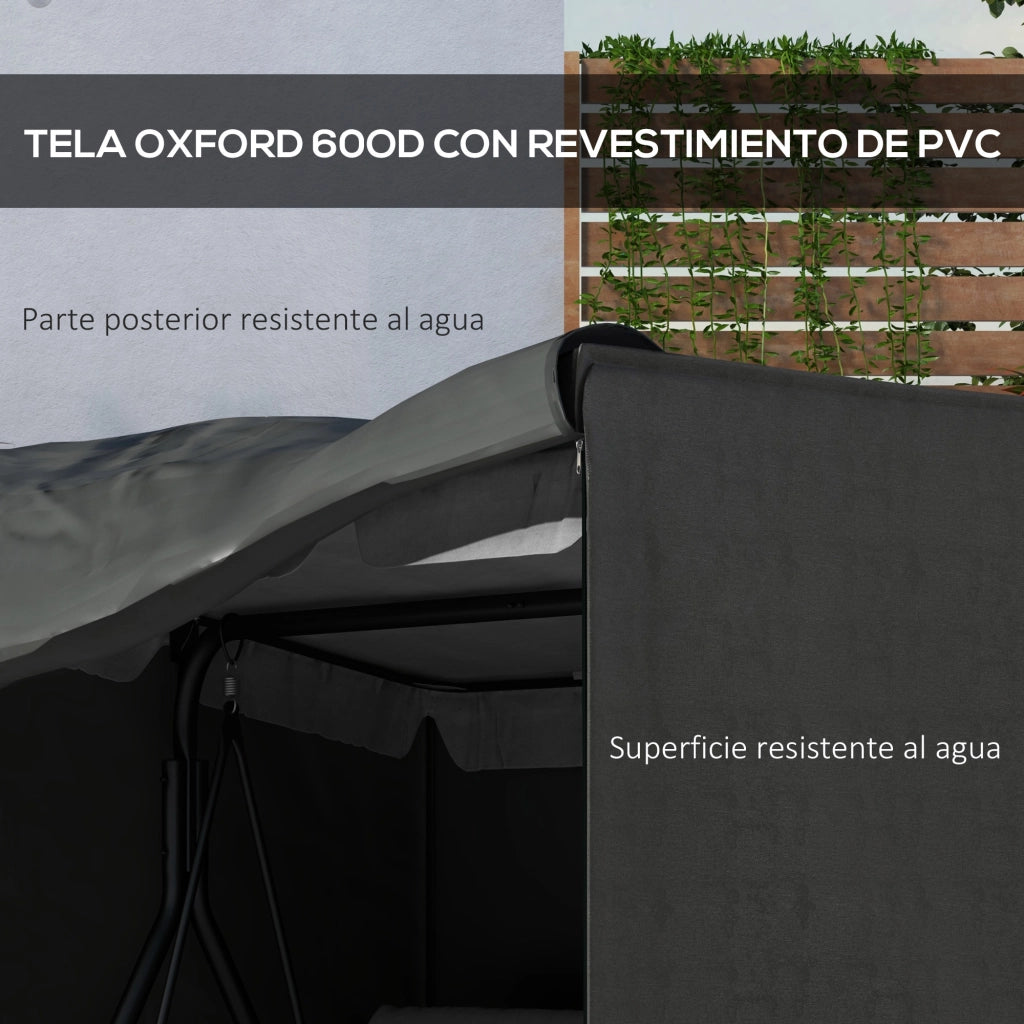 Cuscino per Dondolo da Giardino ¨C Minimal ¨C Grigio 177x114x152 cm