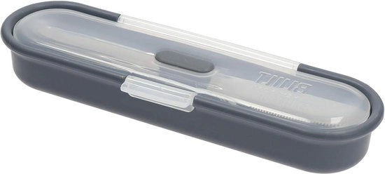 Set di utensili da viaggio 20 x 62 x 28 centimetri - Cucchiaio, coltello e forchetta - Acciaio inossidabile con finitura argentea
