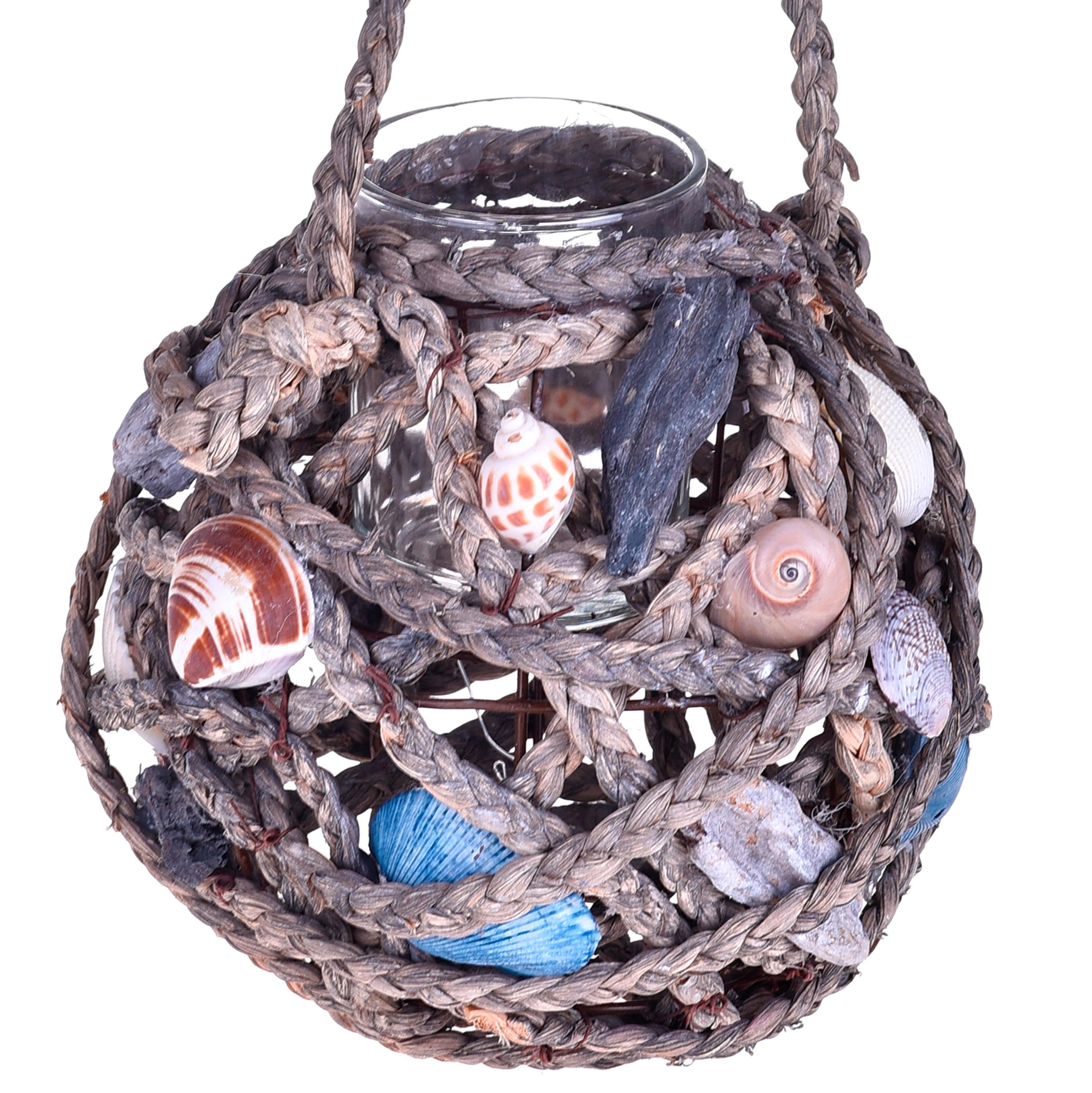 Portacandele con Conchiglie da Appendere Larghezza 21 cm