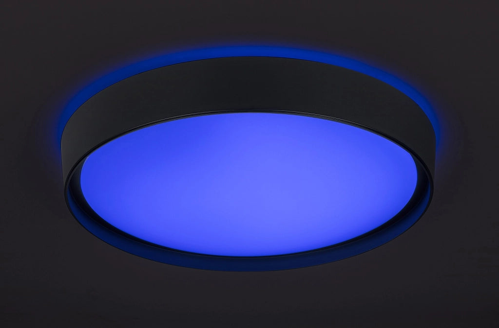 Plafoniera LED RGB con telecomando 50cm 40W nera Rabalux