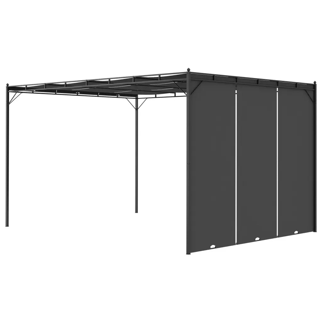 Gazebo da Giardino con Tenda Laterale 4x3x2,25 m Antracite 47996