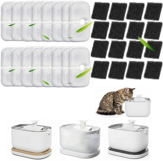 Filtro per fonte acqua per gatti 16 pezzi - set di sostituzione per fonte acqua - filtri/sfogli - compatibile con PLWF005/PLWF105/PLWF115 - alta qualità - garantisce acqua potabile pulita - filtro per fonte acqua