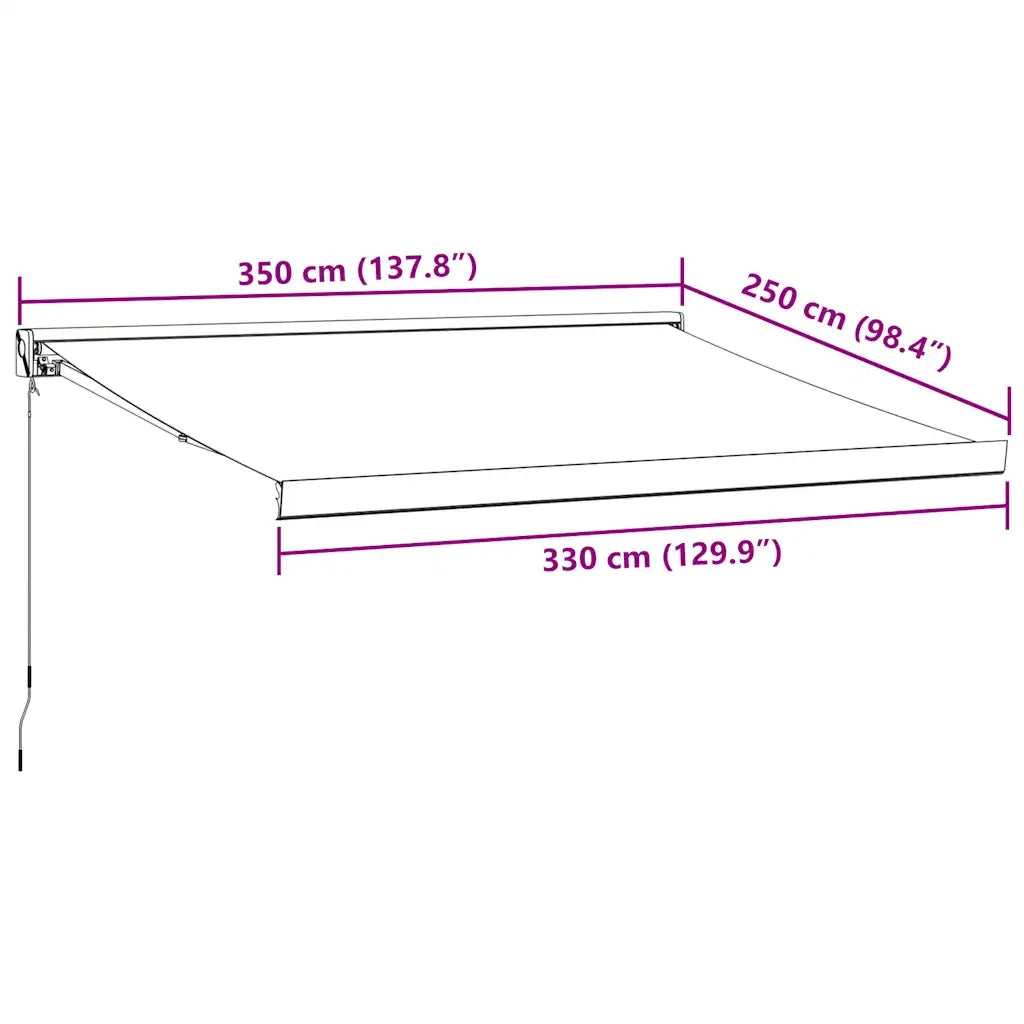 Tenda da Sole Retrattile Manuale Bordò 350x250 cm 3215319