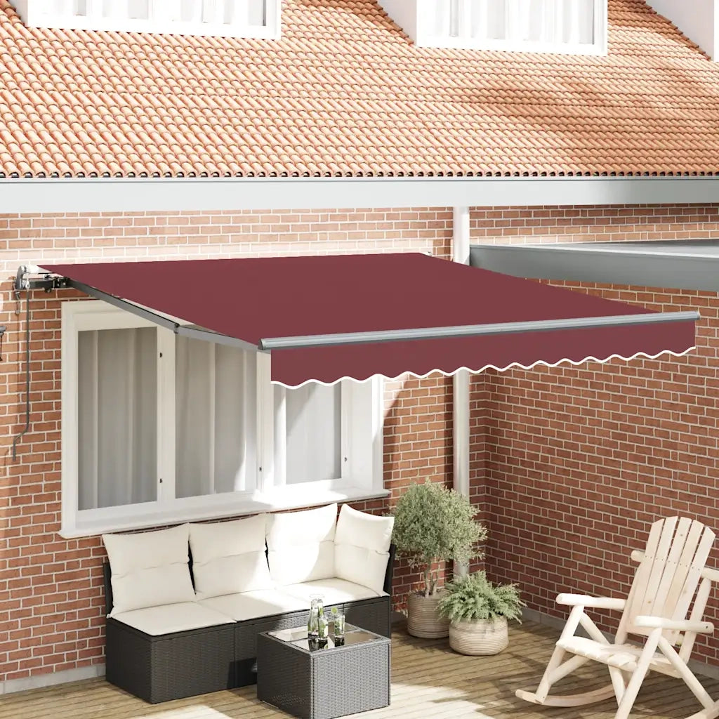 vidaXL Tenda da Sole Retrattile Automatica Bordò 300x250 cm
