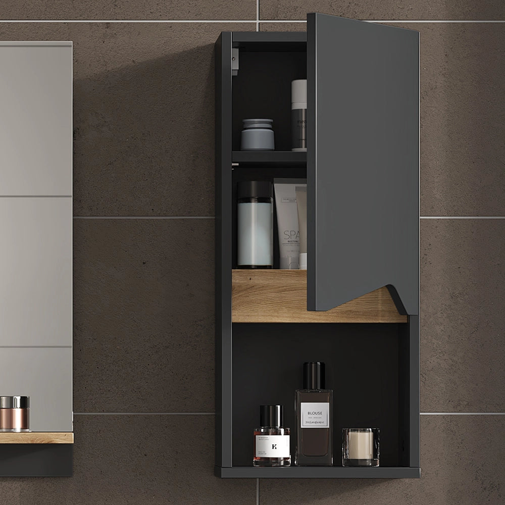 Vicco Mobile bagno Antracite 30 x 67 cm con porta e vano aperto