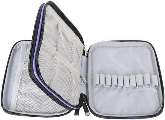Organizzatore etui per aghi da cucito - borsa per conservare le aghi da cucito - colore blu - tasche a doppia imbottitura - 20 cm - accessori da conservare.