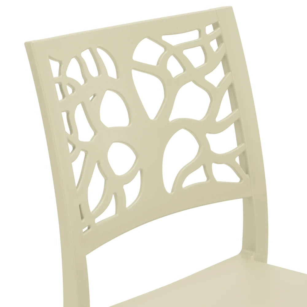 Set 4 sedie in polipropilene TETI, impilabile, resistente ai raggi UV, design moderno, ideale per sala da pranzo, cucina, sala d’attesa, bar, ristoranti o giardino, colore Sabbia