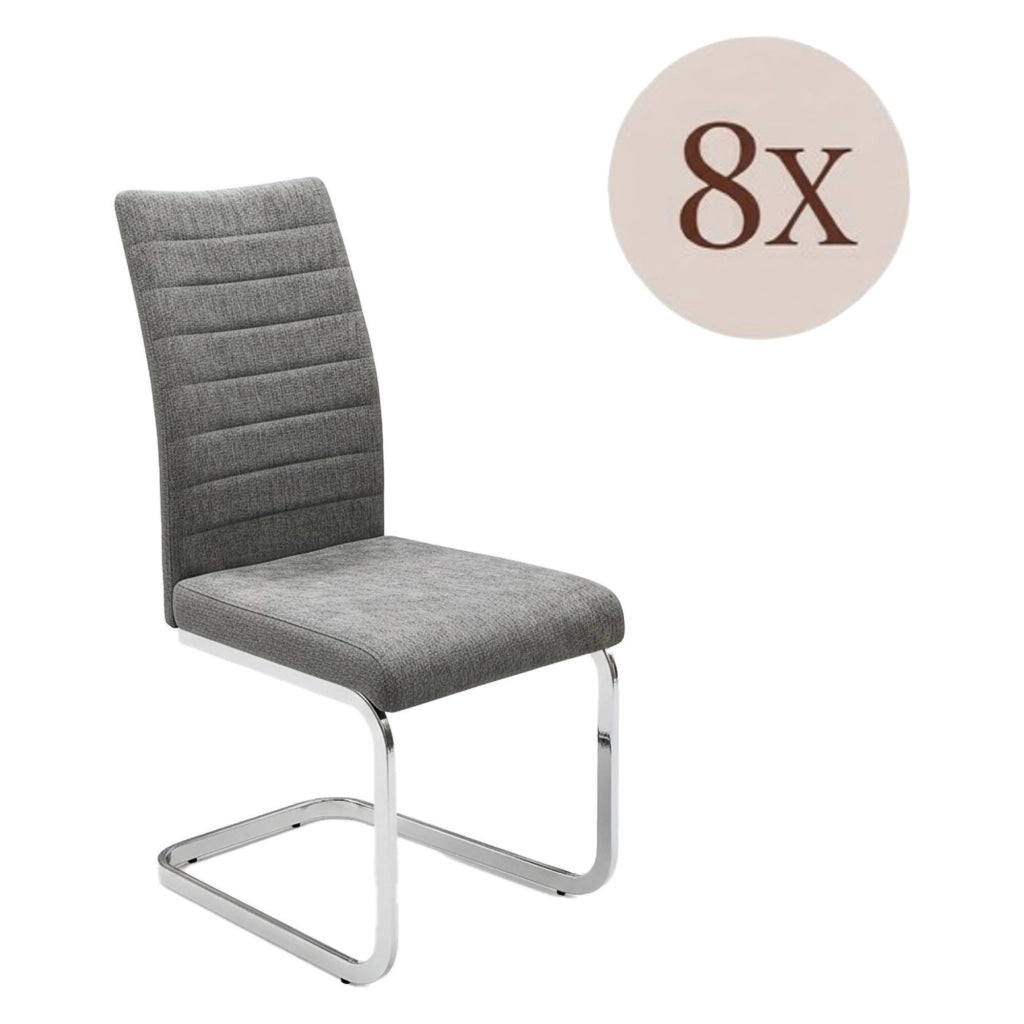 Quintano, set di Sedie 8 Sedie, Grigio