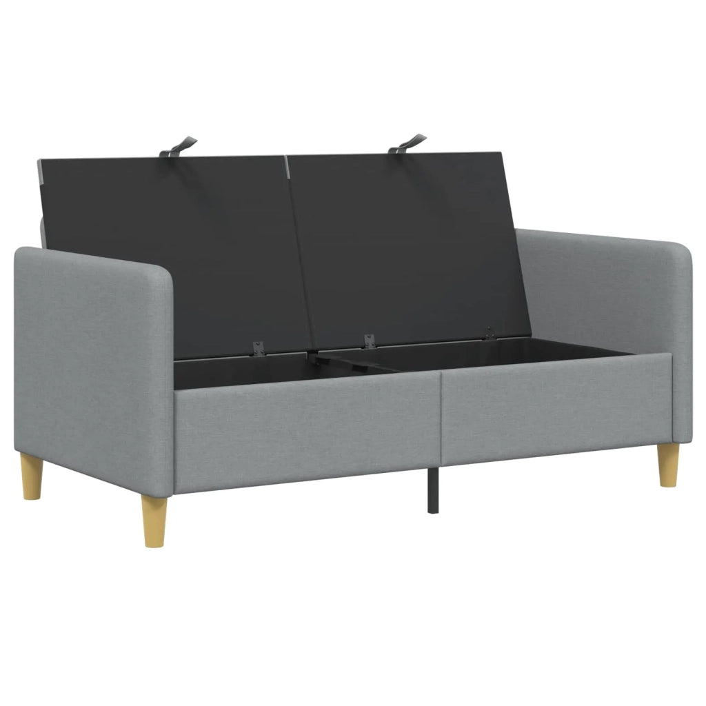 Divano con Storage Grigio Chiaro 152 x 78 x 87 cm Poliestere 42036919
