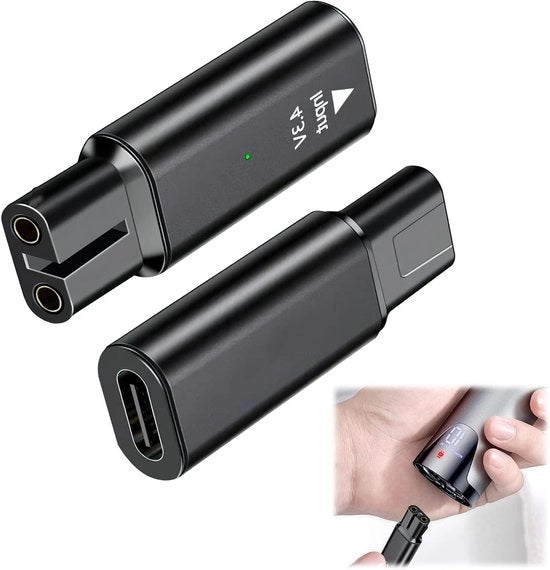 Caricabatterie di Ricambio Tipo C 43V per Rasoiere e Trimmer - Uomo - Compatibile con Oneblade QP2620/QP2520 - Indicatore di Caricamento - 2 Pezzi