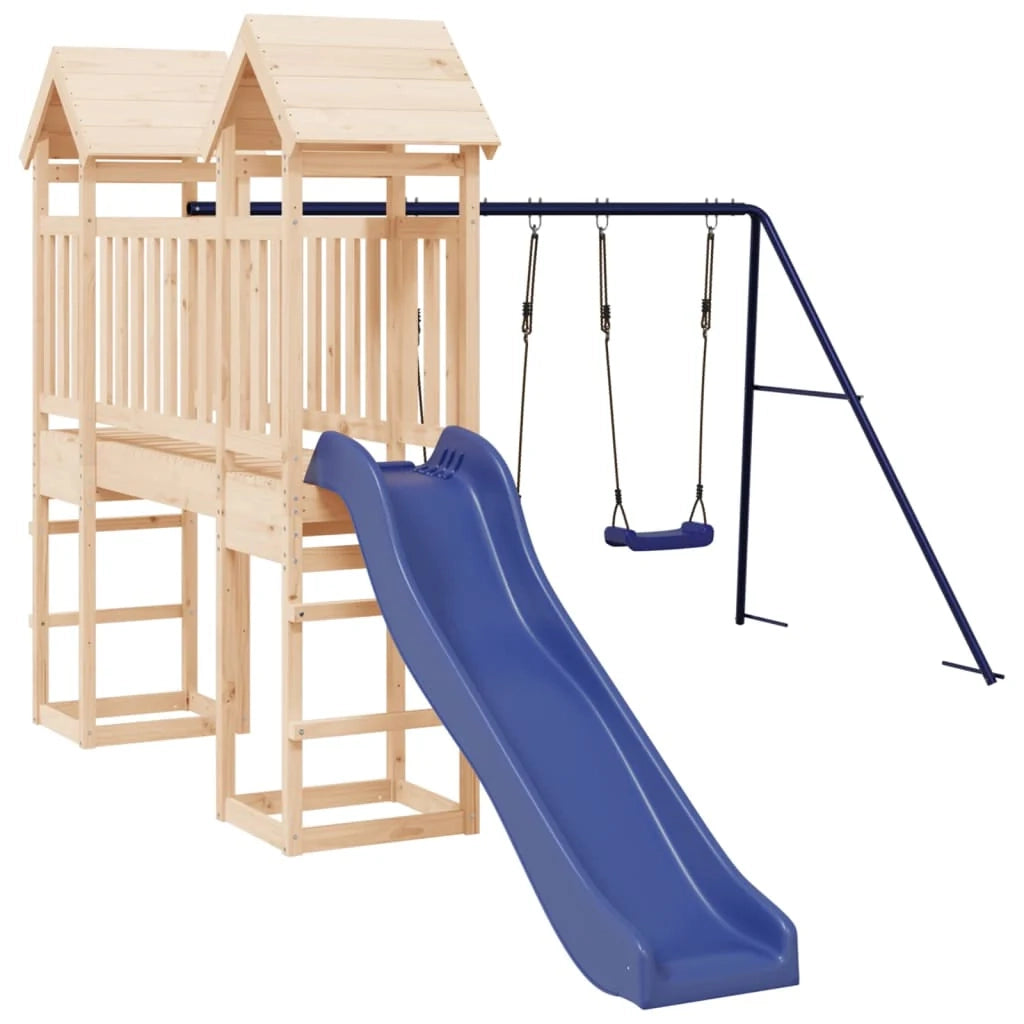 Altalene per parco giochi all'aperto scivolo altalene robuste giochi da giardino 308 x 461 x 207 cm legno di pino massiccio 02_0004810