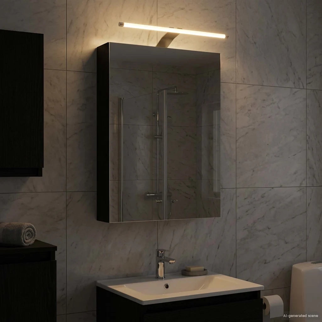 Mobiletto per specchio da bagno Rovere Nero 40 x 10,5 x 60,5 cm
