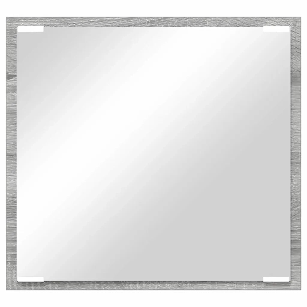 Specchio da Bagno LED-Specchio decorativo con LED Grigio Sonoma 40 x 37 x 8.5 cm