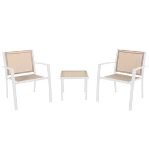 C SALOTTO HAVANA ACCIAIO 3 PZ BIANCO/TORTORA