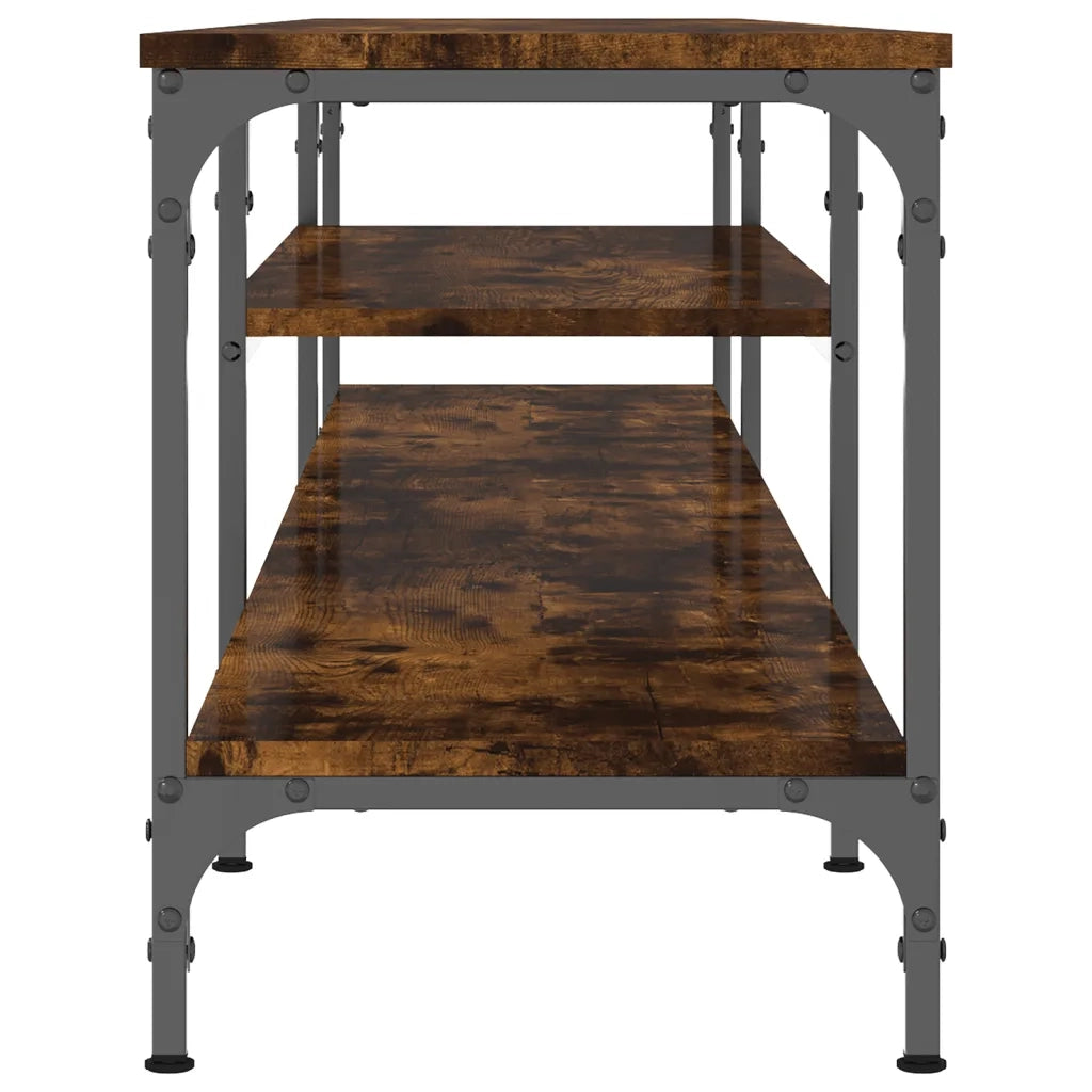 Mobile TV | Armadietto TV | Mobile Porta TV Rovere Fumo 201x35x45 cm in Legno Multistrato e Ferro