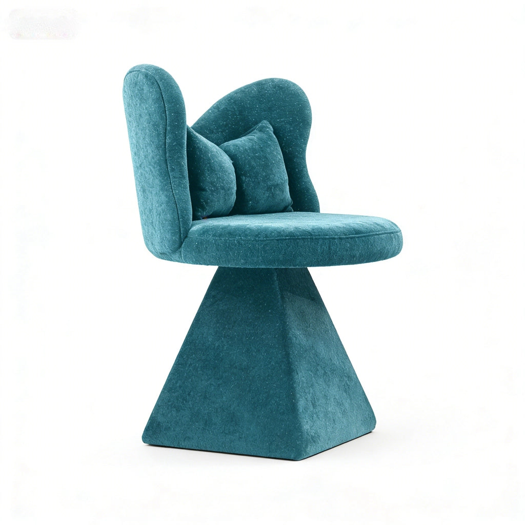 Sedia Vanity con Schienale a Farfalla Girevole ¨C Xylo ¨C Blu, Tessuto, Braccioli