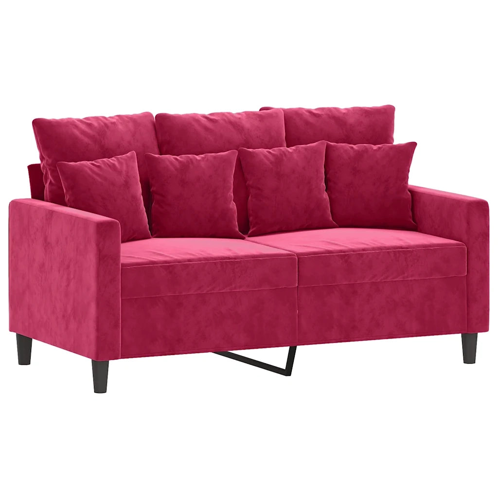 Divano a 2 Posti Rosso Vino 120 cm in Velluto 359297