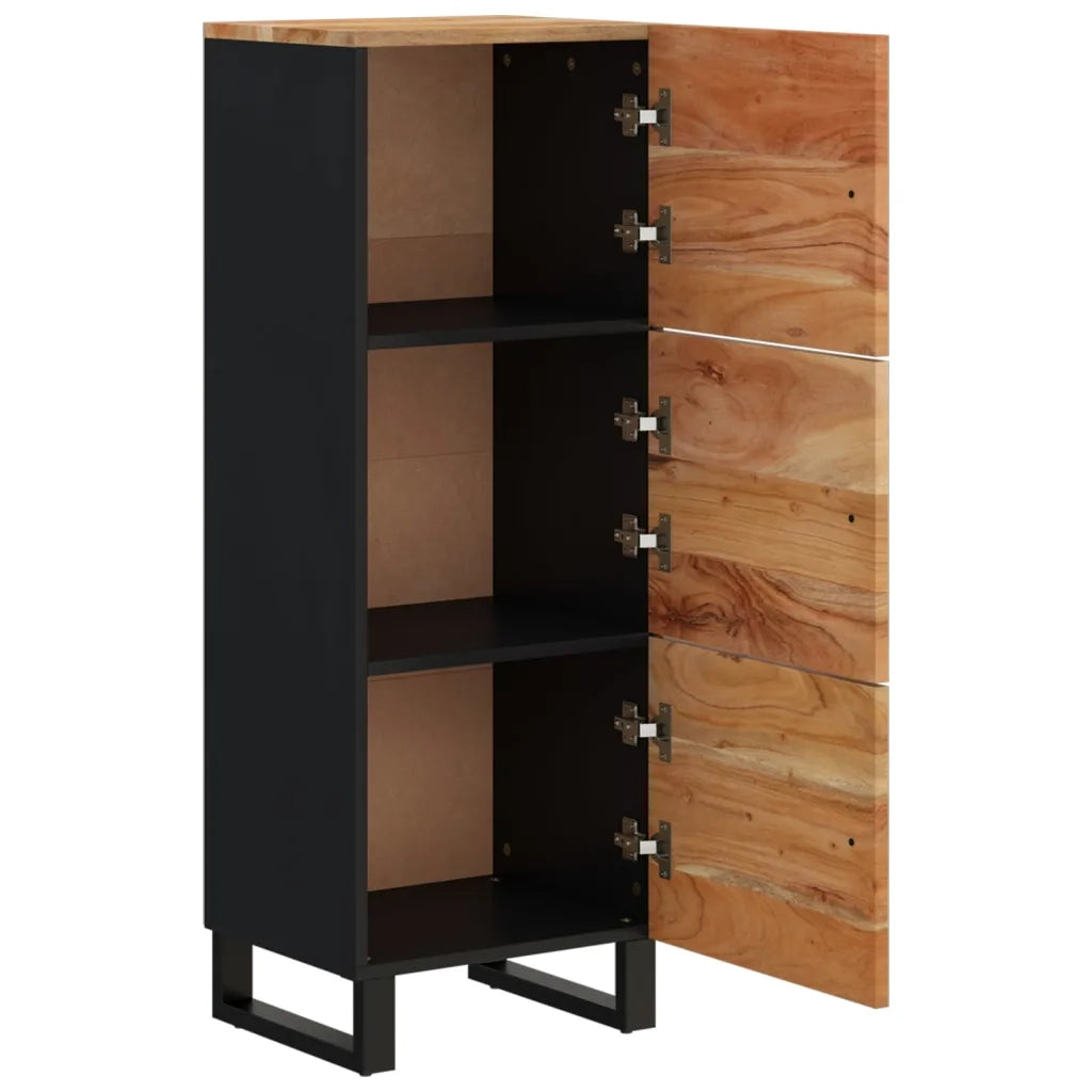 Credenza con 3 Ante 40x33x110 cm Legno Massello Acacia e Ferro 352930