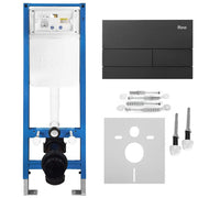Set Telaio Da Incasso Per Wc Slim 024n Con Pulsante T Black Matt