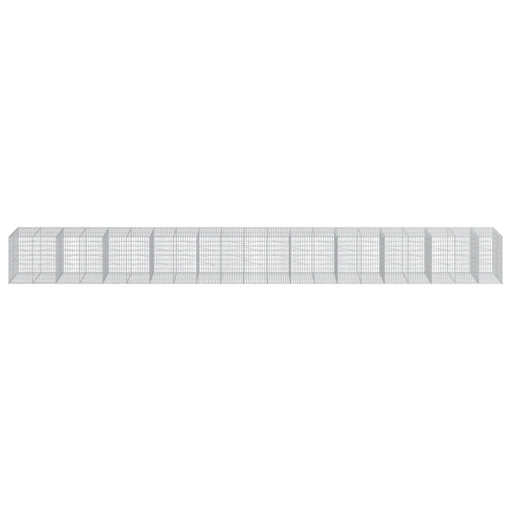 Gabbione recinto a gabbia muro di contenimento con coperchio 1050 x 100 x 100 cm ferro zincato argento 02_0040119