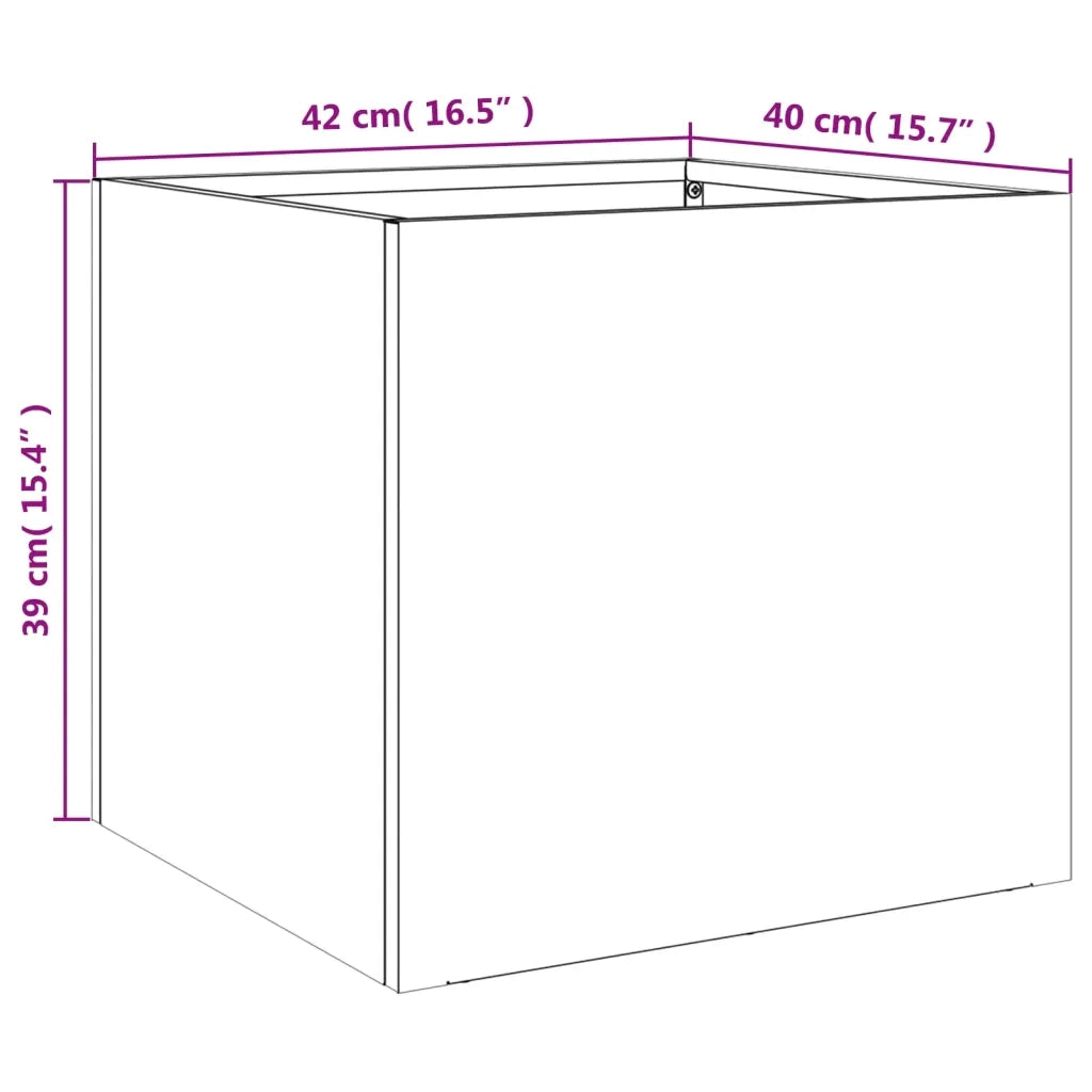 Fioriere 2 pz Antracite 42x40x39 cm in Acciaio 841552