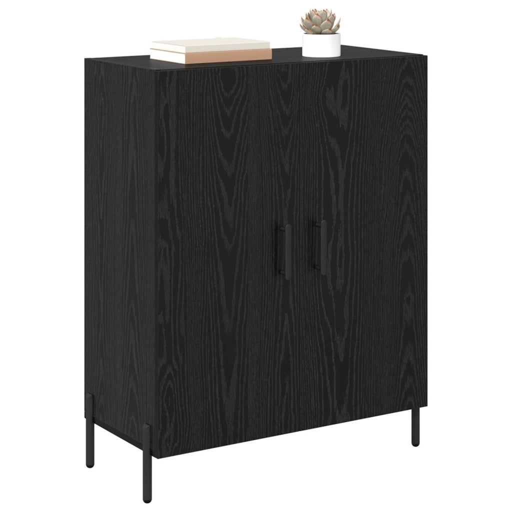 Credenza | Madia | Buffet da pranzo | Armadio da pranzo Rovere Nero 69,5 x 34 x 90 cm Legno multistrato