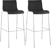 Set di 2 sgabelli da bar Hoover in plastica con struttura a 4 piedi cromata 5