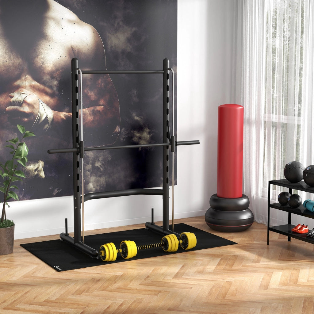 Set di manubri regolabile 3 in 1 ¨C Zephmum ¨C Giallo e nero, 25 kg, 12 piastre, 3 aste