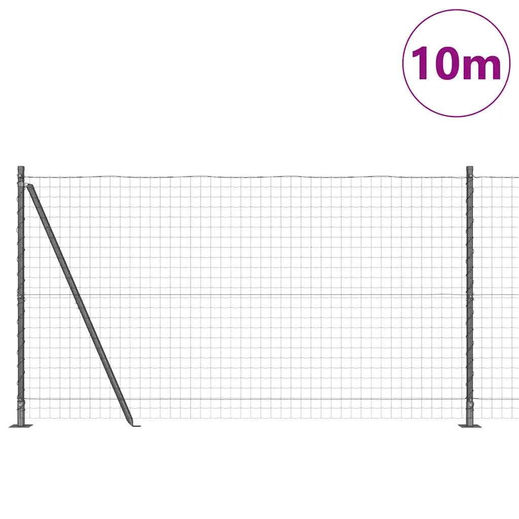 Recinzione da Giardino | Recinzione con Posto Grigio 1,2 x 10 m Acciaio e PVC