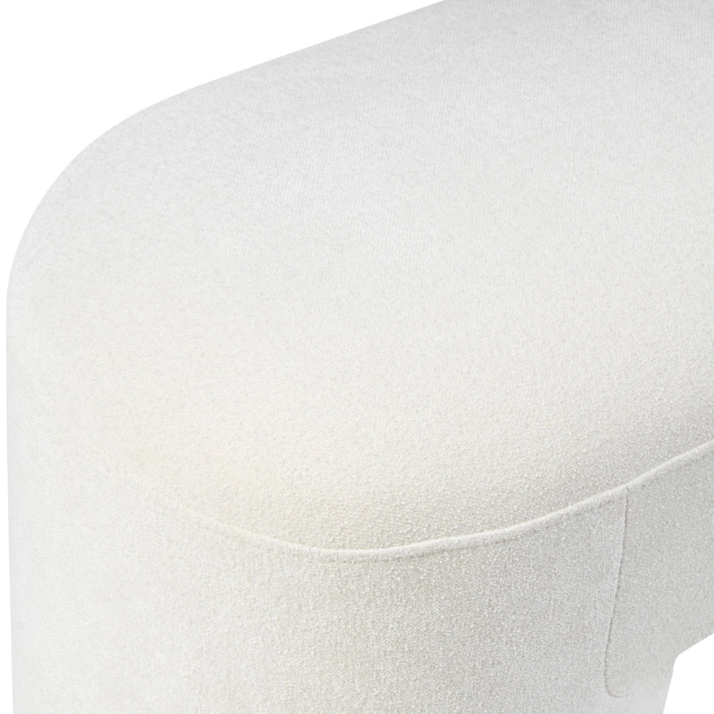 Panchina Bianco Boucle da salotto o camera da letto con gambe larghe in stile moderno